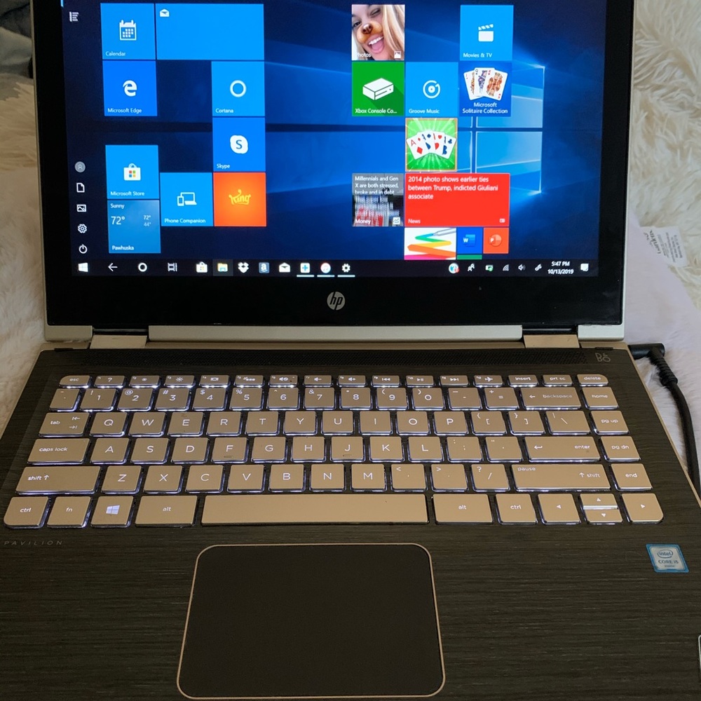hp pavilion x360 m3 convertible, gold.